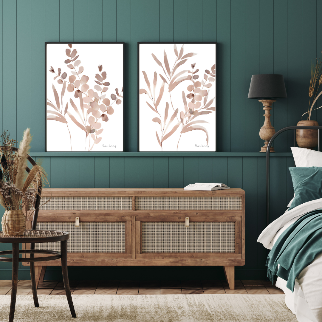 Boho Bunch Watercolur Print Set - 2 Piece