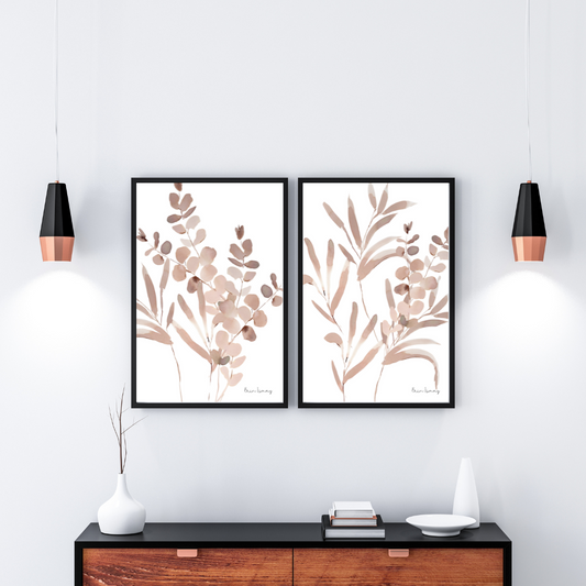 Boho Bunch Watercolur Print Set - 2 Piece