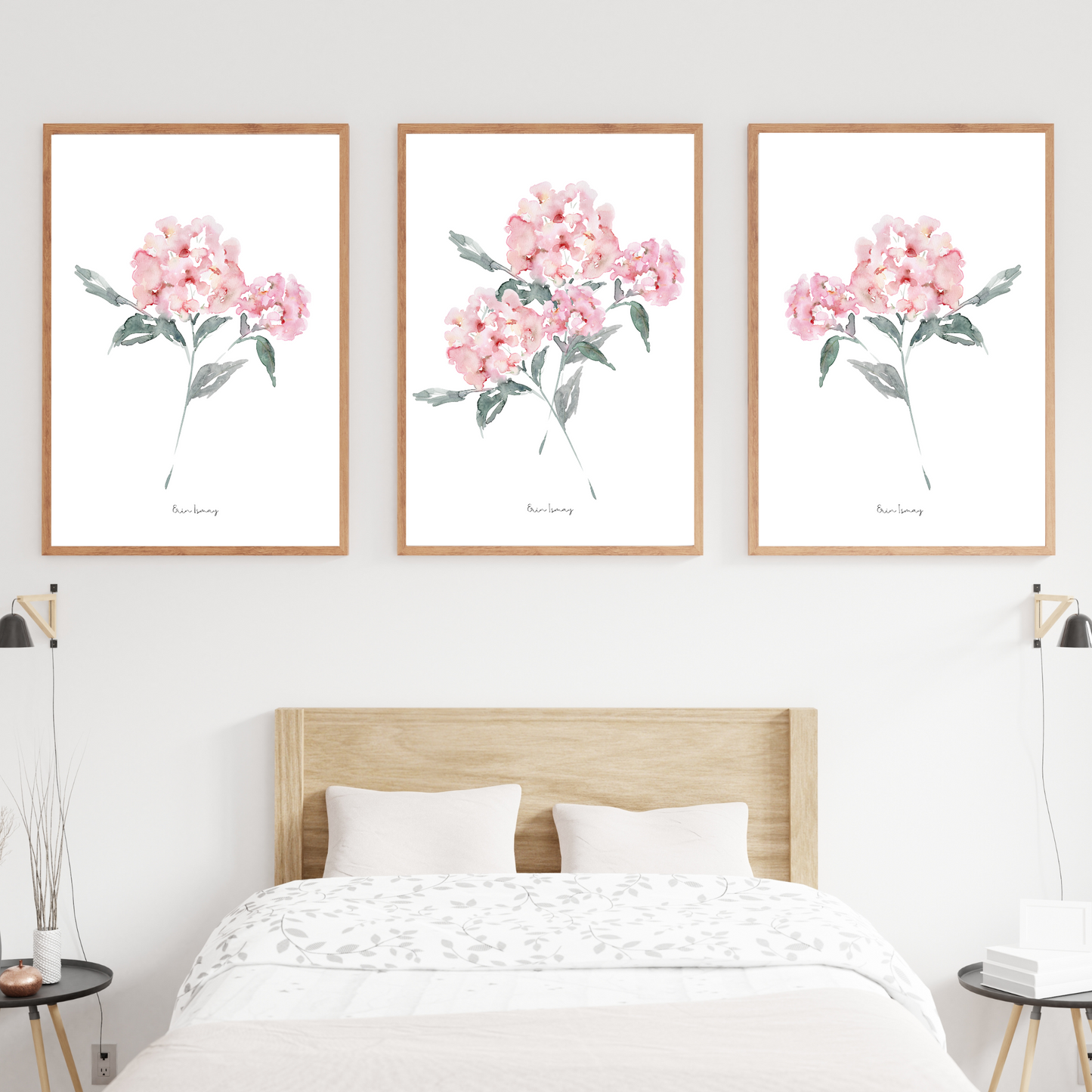 Heirloom Hydrangeas Watercolour Print -3 Piece Set