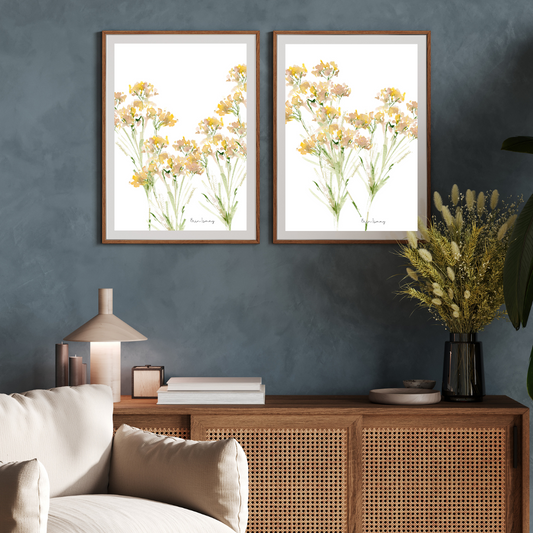 Silver Mist Watercolour Print - 2 Piece Set