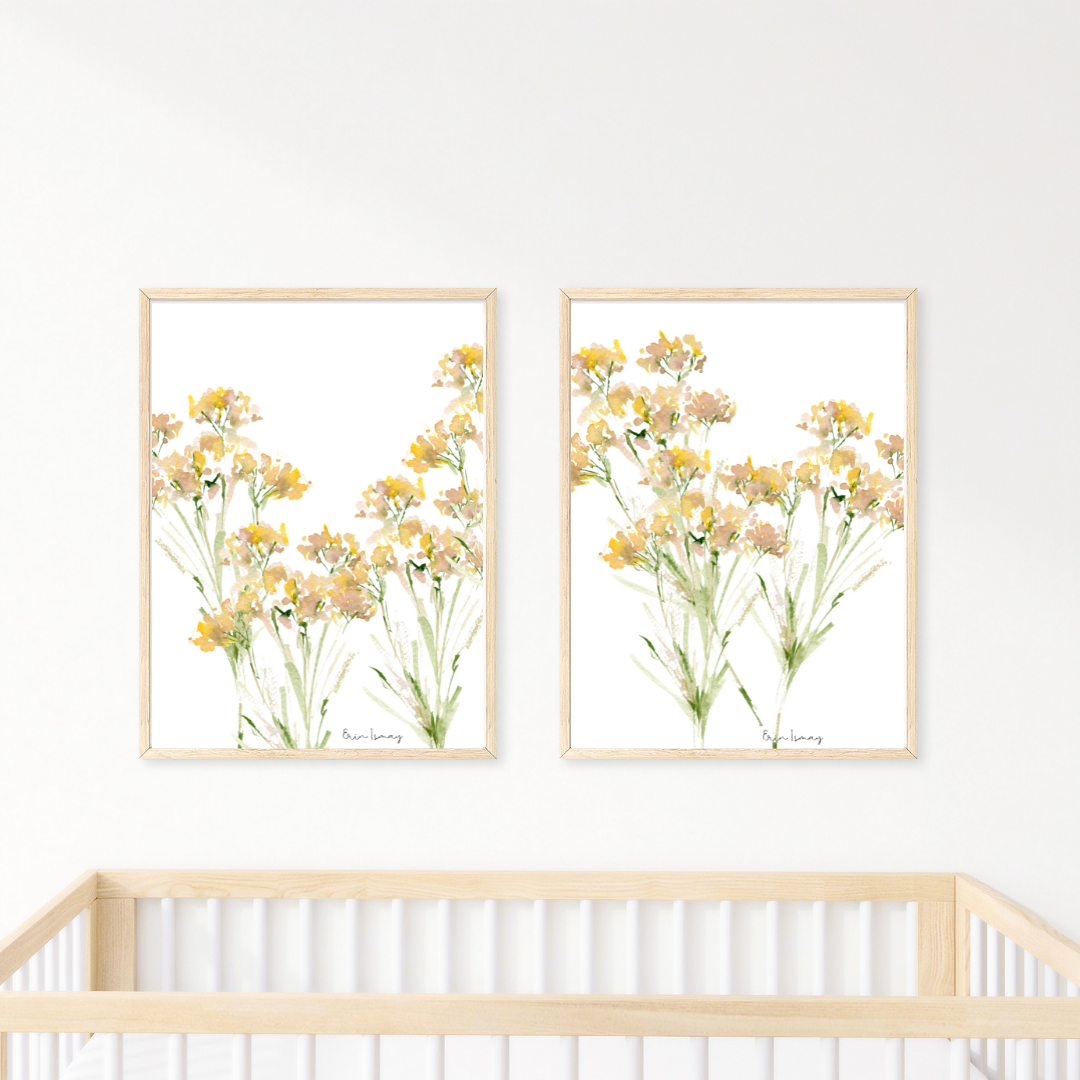 Silver Mist Watercolour Print - 2 Piece Set