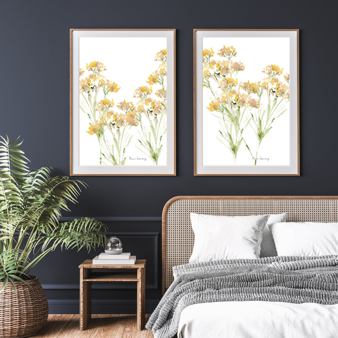 Silver Mist Watercolour Print - 2 Piece Set