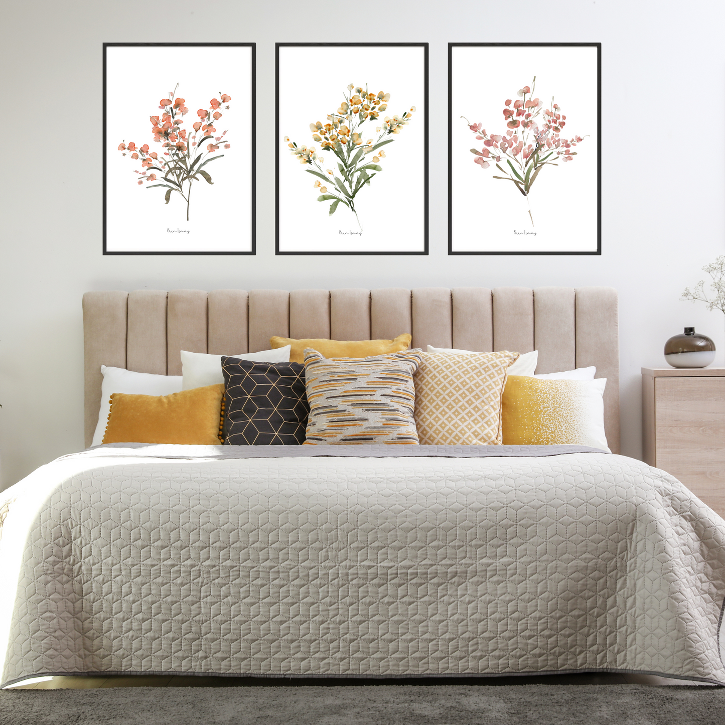 Spring Sensations Watercolour Print -3 Piece Set