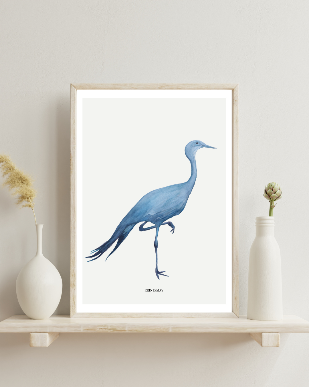 Blue Crane Watercolour Print