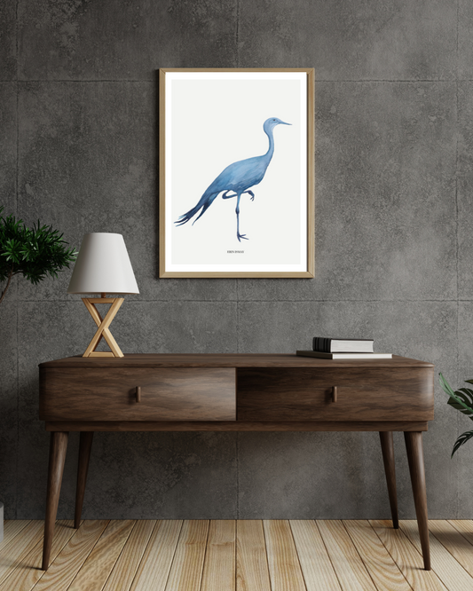 Blue Crane Watercolour Print