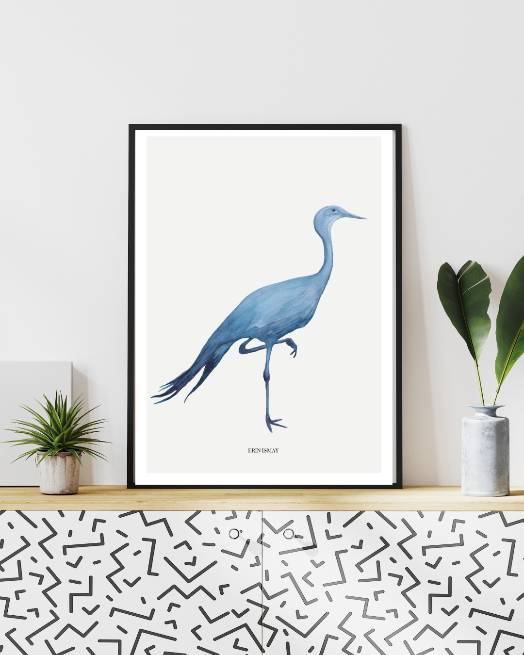 Blue Crane Watercolour Print