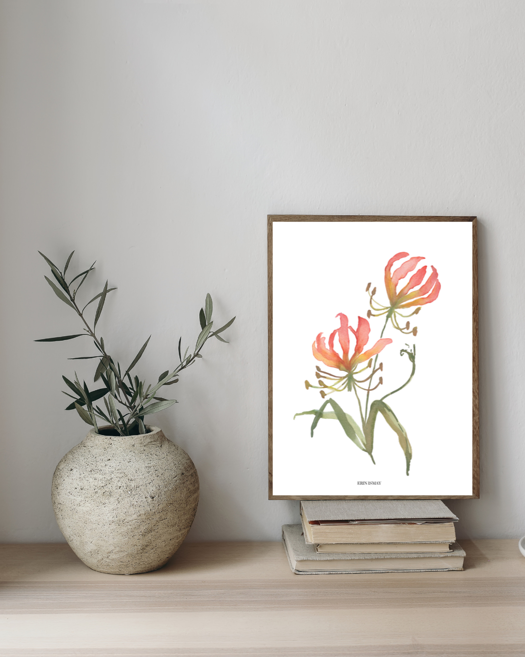 Flame Lily Watercolour Print