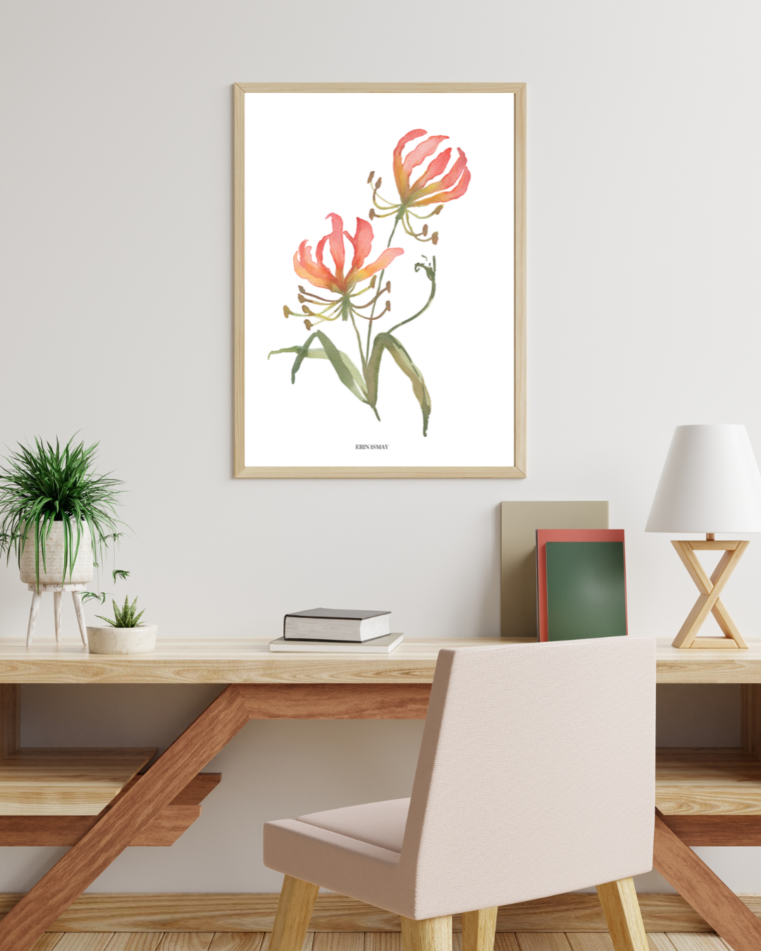 Flame Lily Watercolour Print