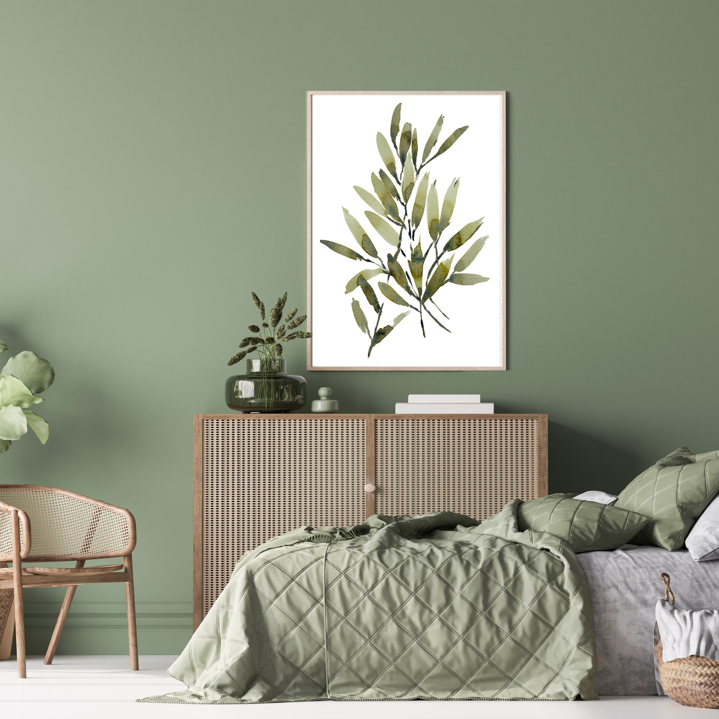 Fresh Greens Watercolour Print