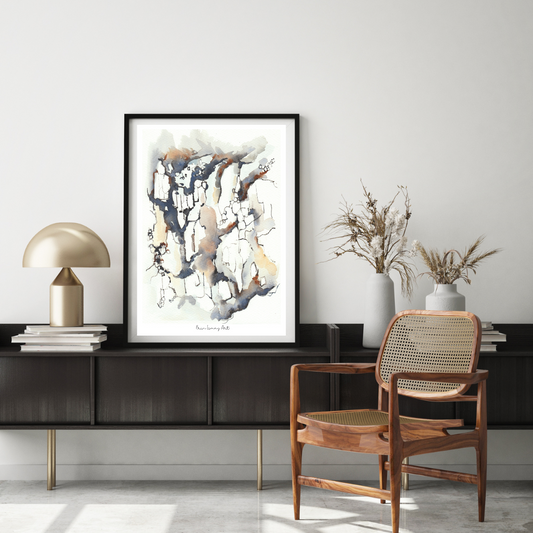 Abstract Cliff Watercolour Print