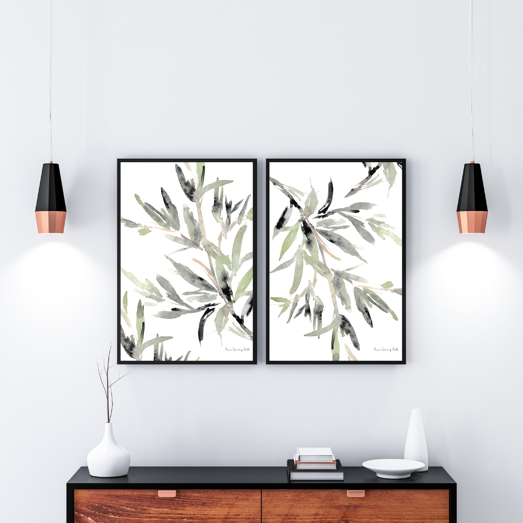 Abstract Greenery - 2 Piece Set