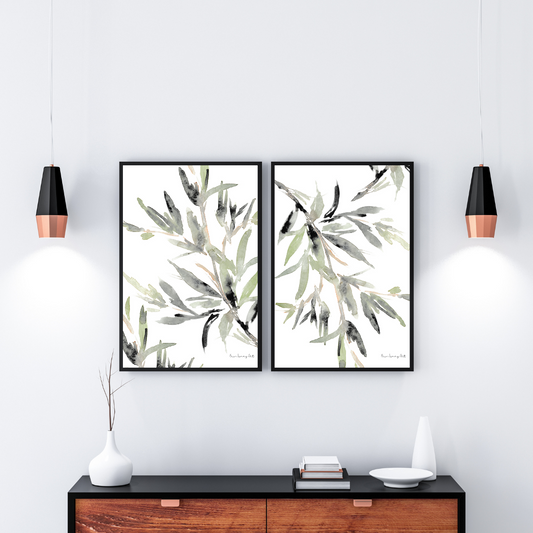 Abstract Greenery - 2 Piece Set