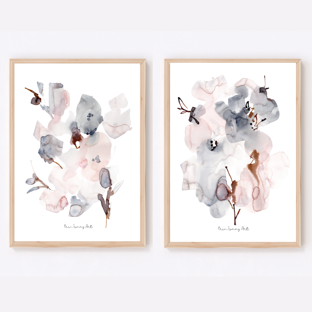 Bohemia Bouquet Watercolour Print-2 Piece Set