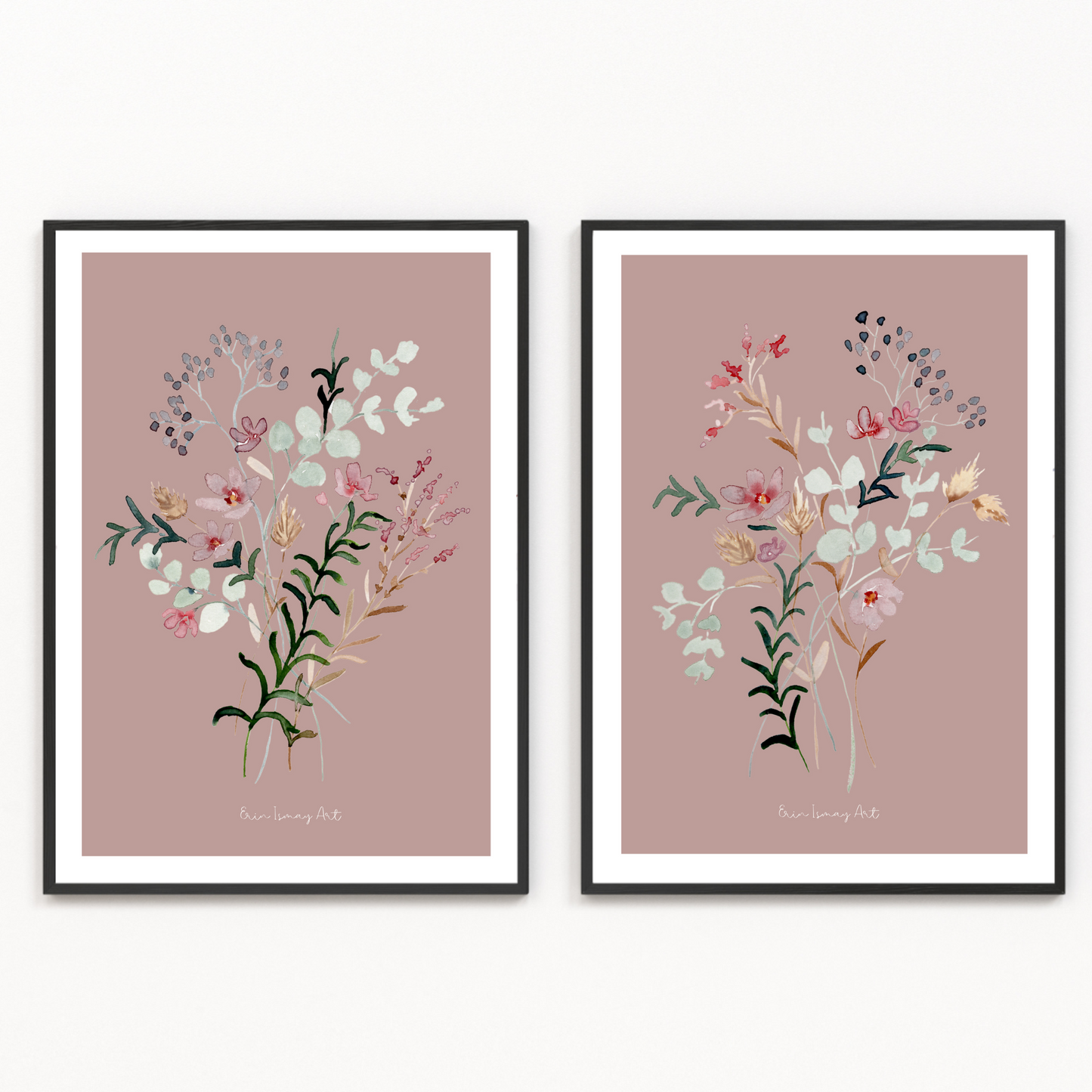 Delicate Floral Watercolour Print-2 Piece Set