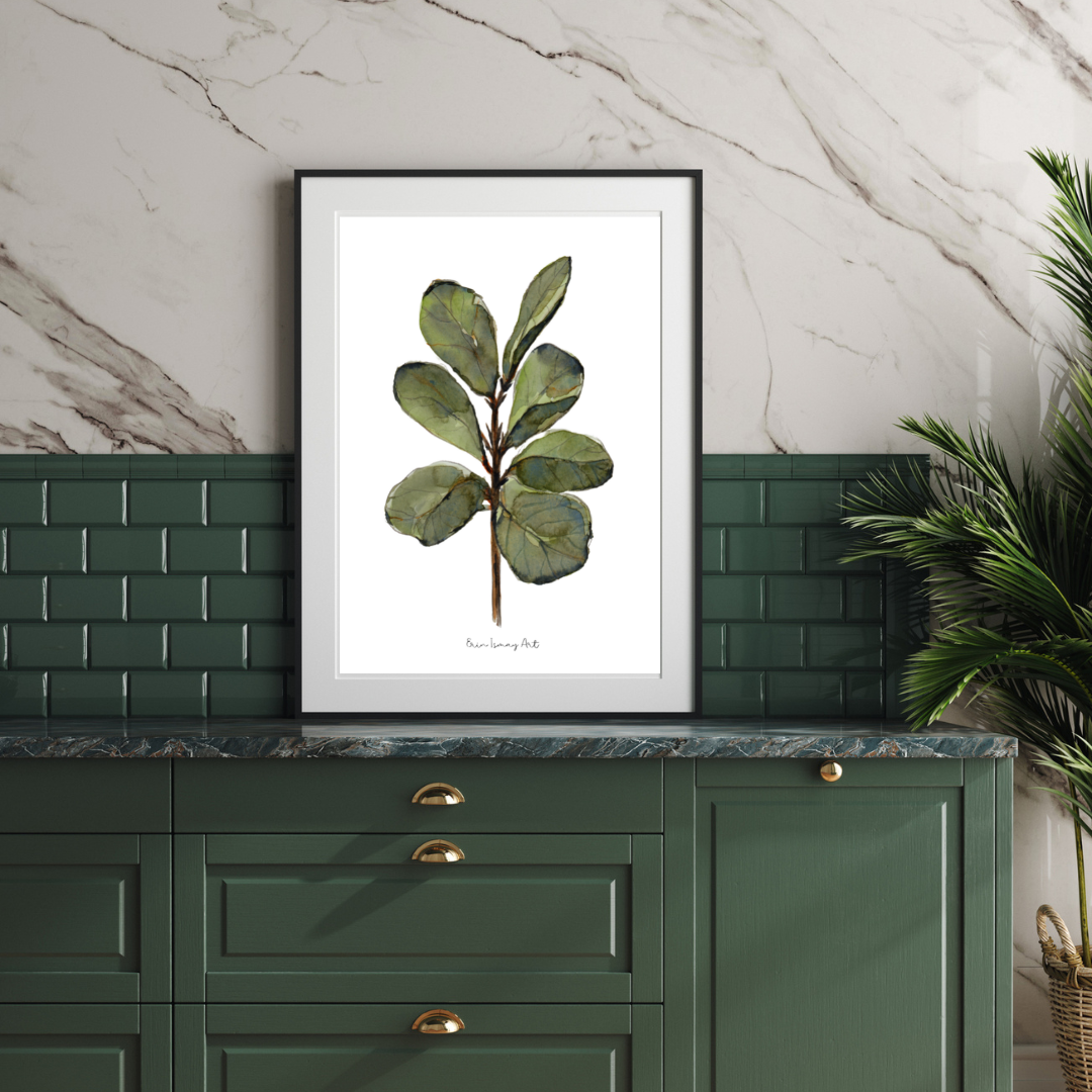 Ficus Plant Watercolour Print
