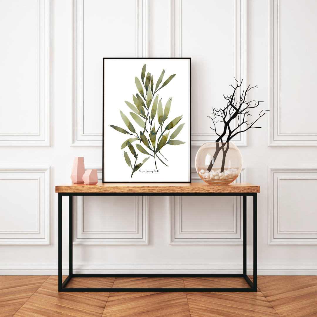 Fresh Greens Watercolour Print