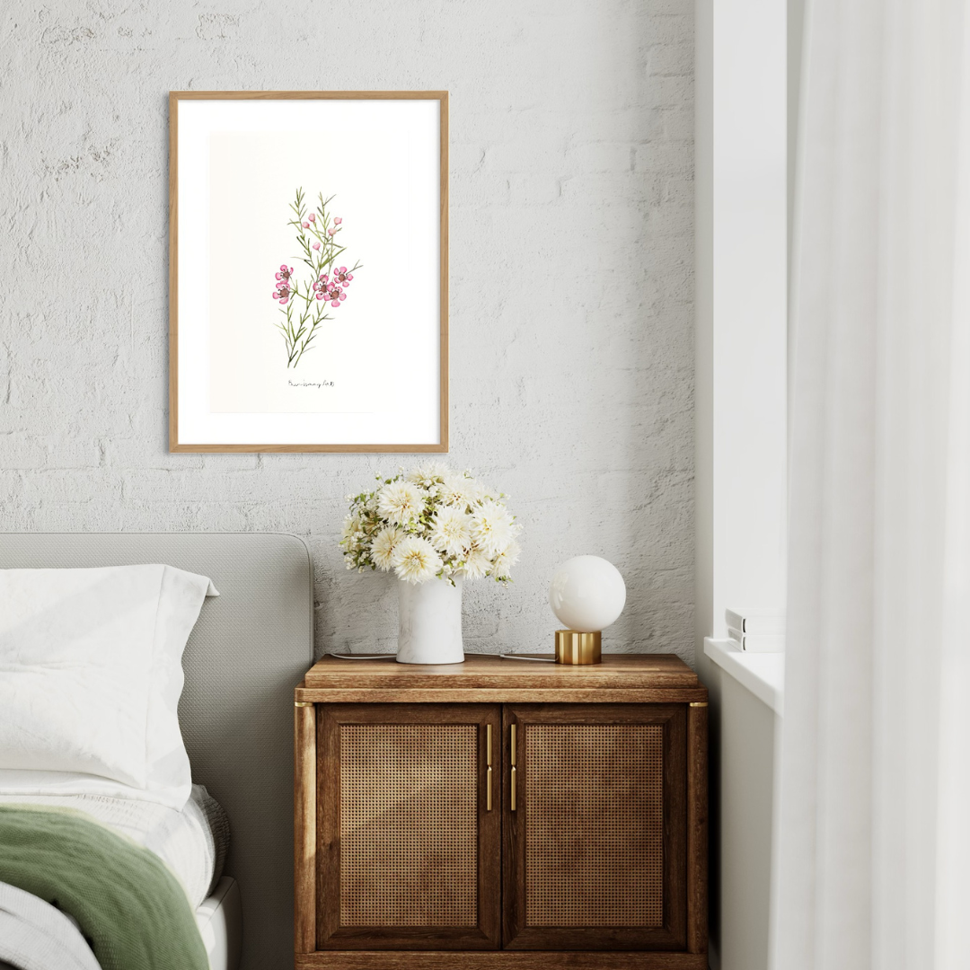 Geraldton Wax Watercolour Print