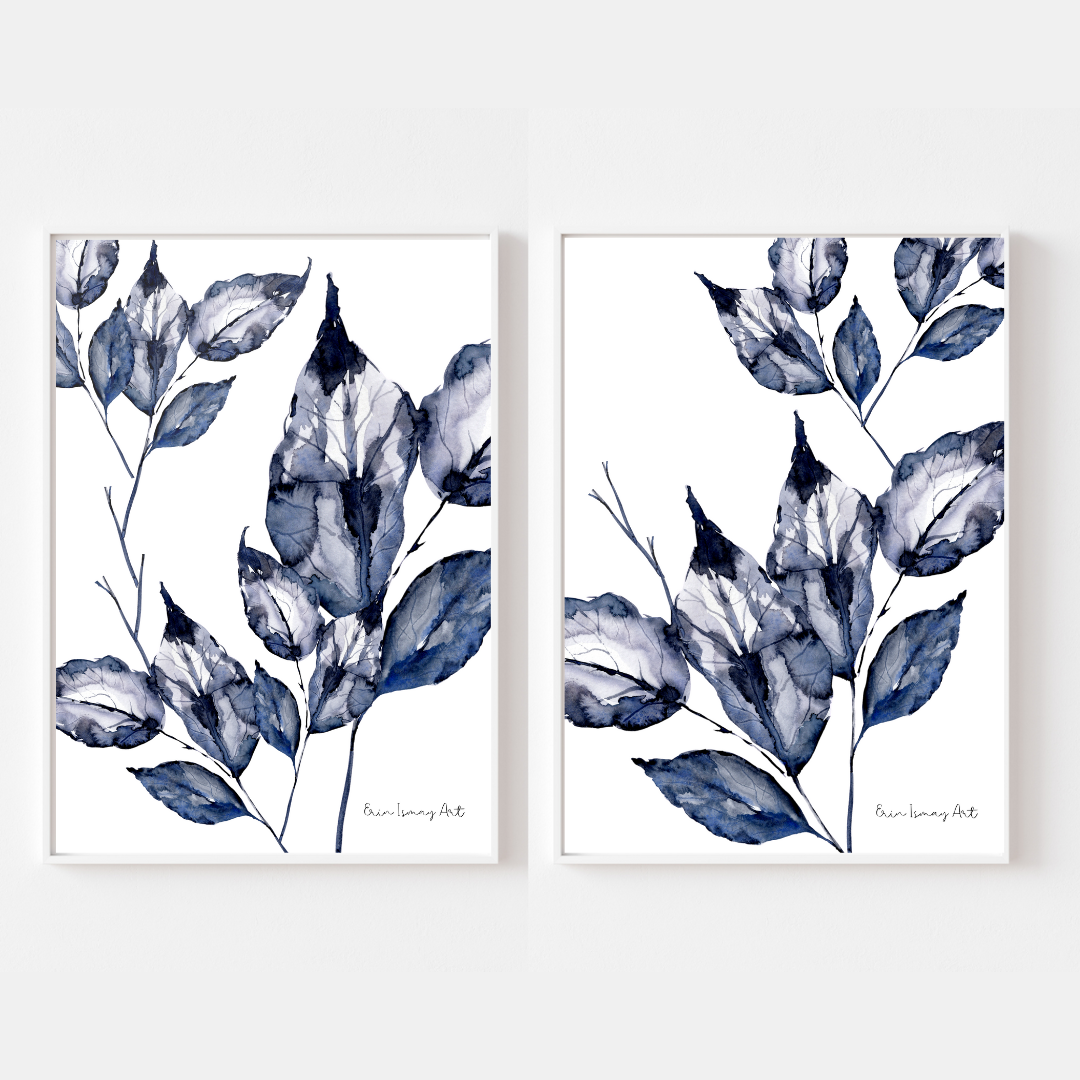 Midnight in Delft Watercolour Print-2 Piece Set