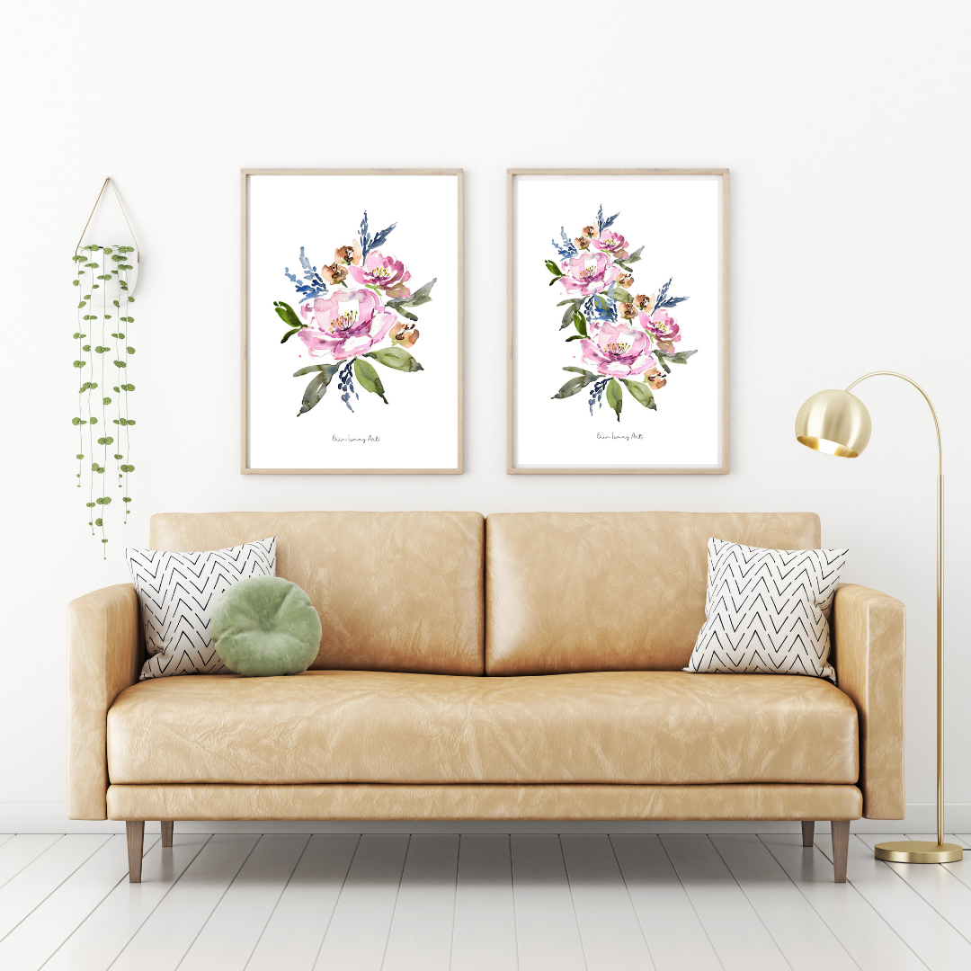 Spring Posie Watercolour Print-2 Piece Set