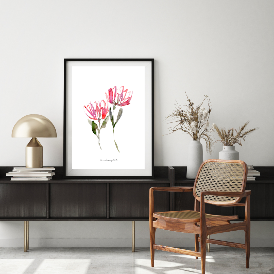 Sweet Proteas Watercolour Print