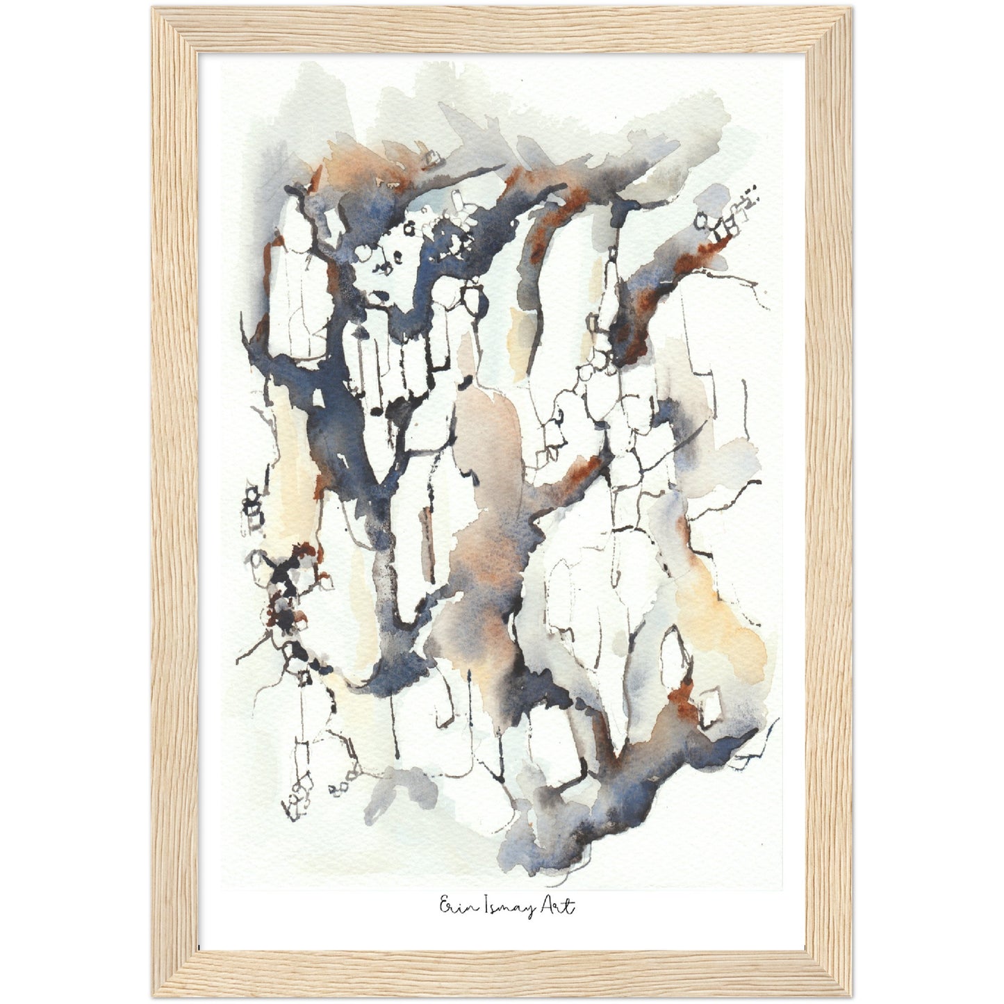 Abstract Cliff Watercolour Print