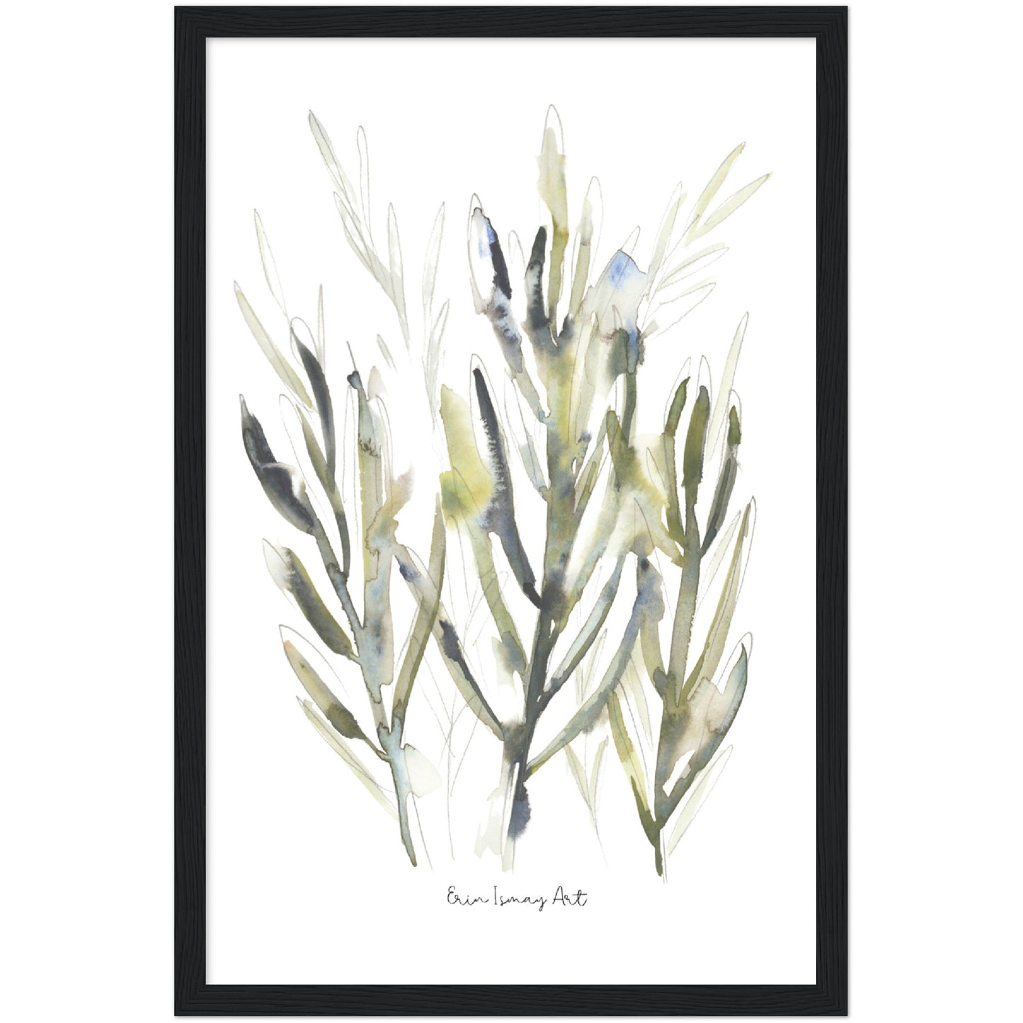 Green Leaves Watercolour Print