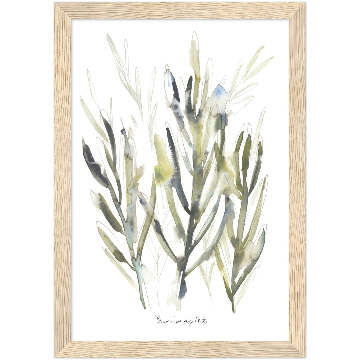 Green Leaves Watercolour Print