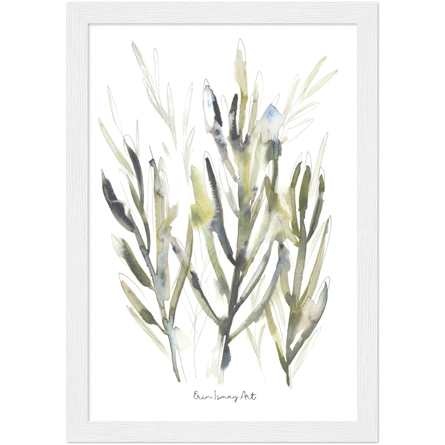 Green Leaves Watercolour Print
