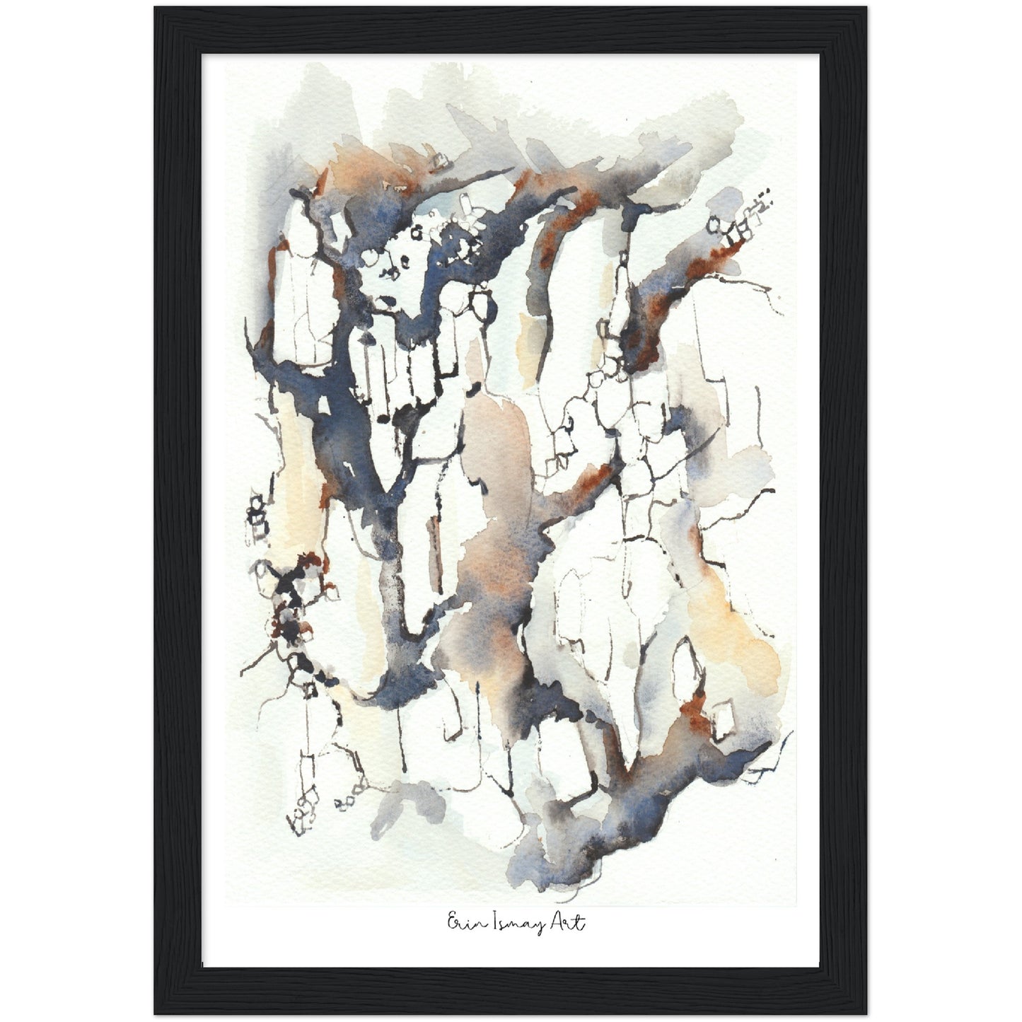 Abstract Cliff Watercolour Print
