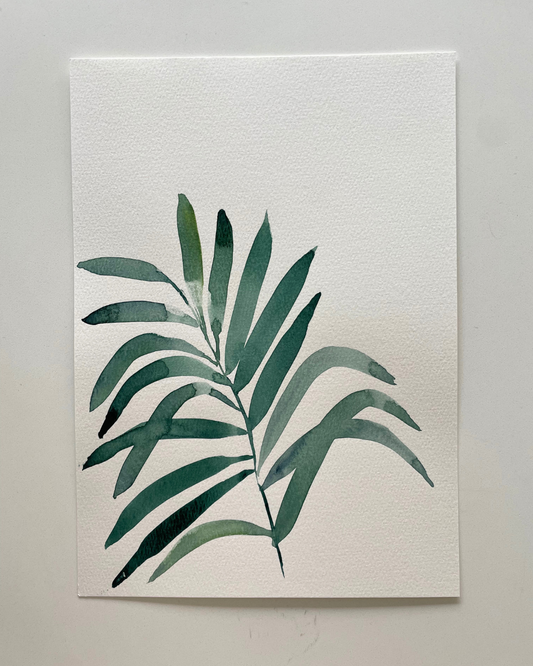 A4 Tropical Leaf Original Watercolour