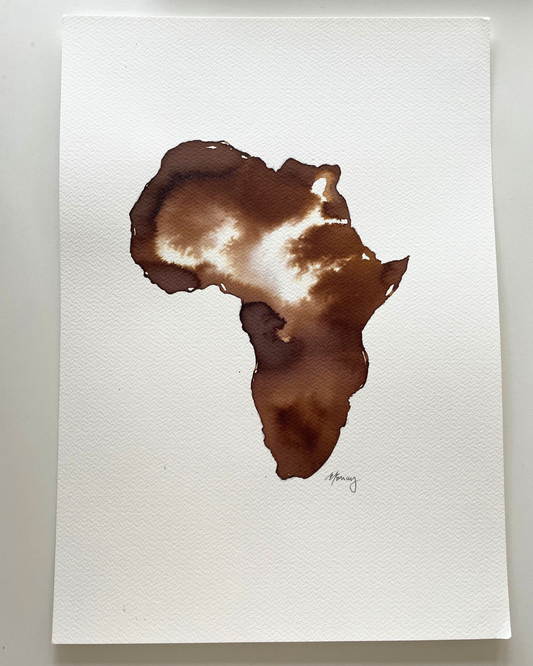 A3 Topaz Africa Original Watercolour