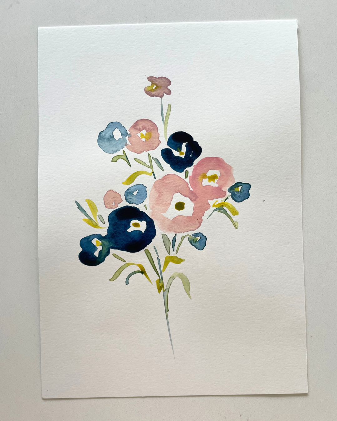 A4 Whimsical Bouquet Original Watercolour