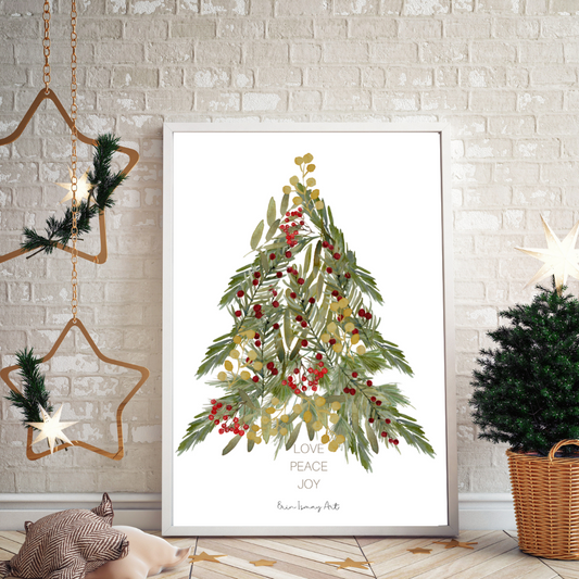 Christmas Tree Watercolour Print