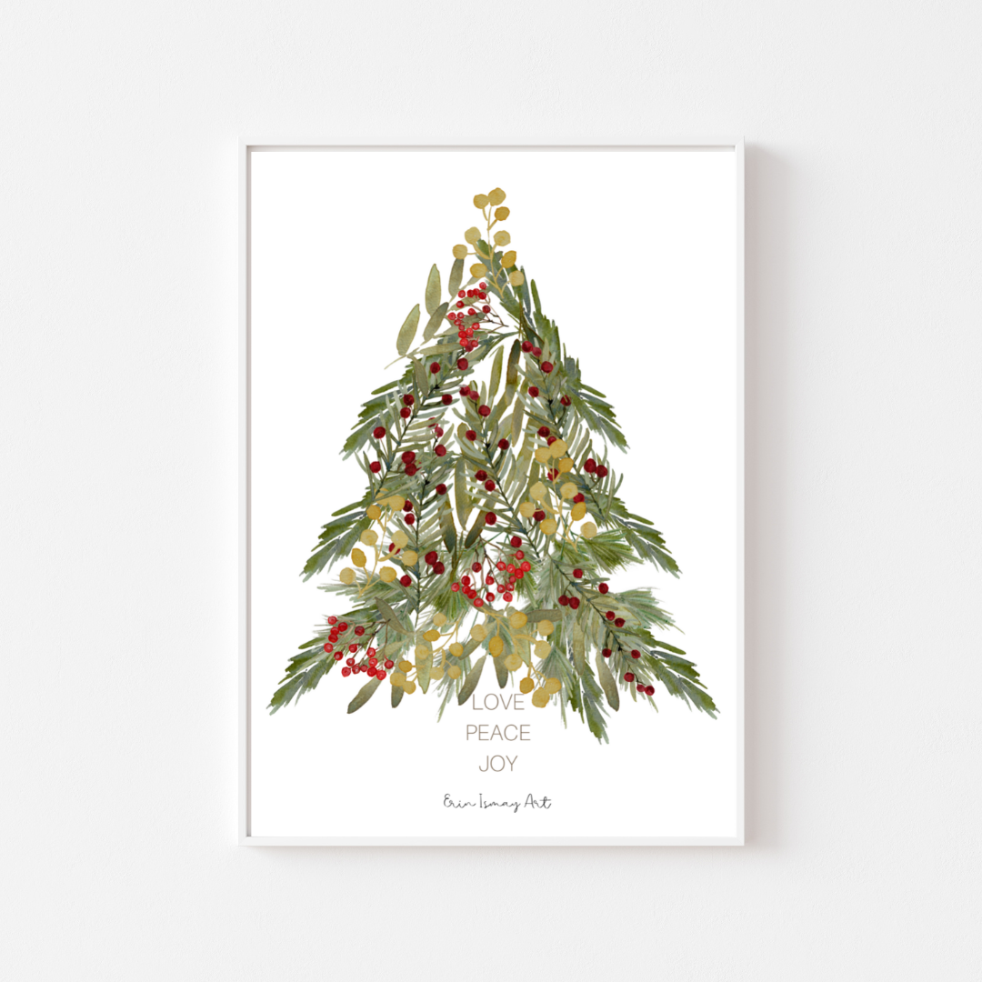 Christmas Tree Watercolour Print