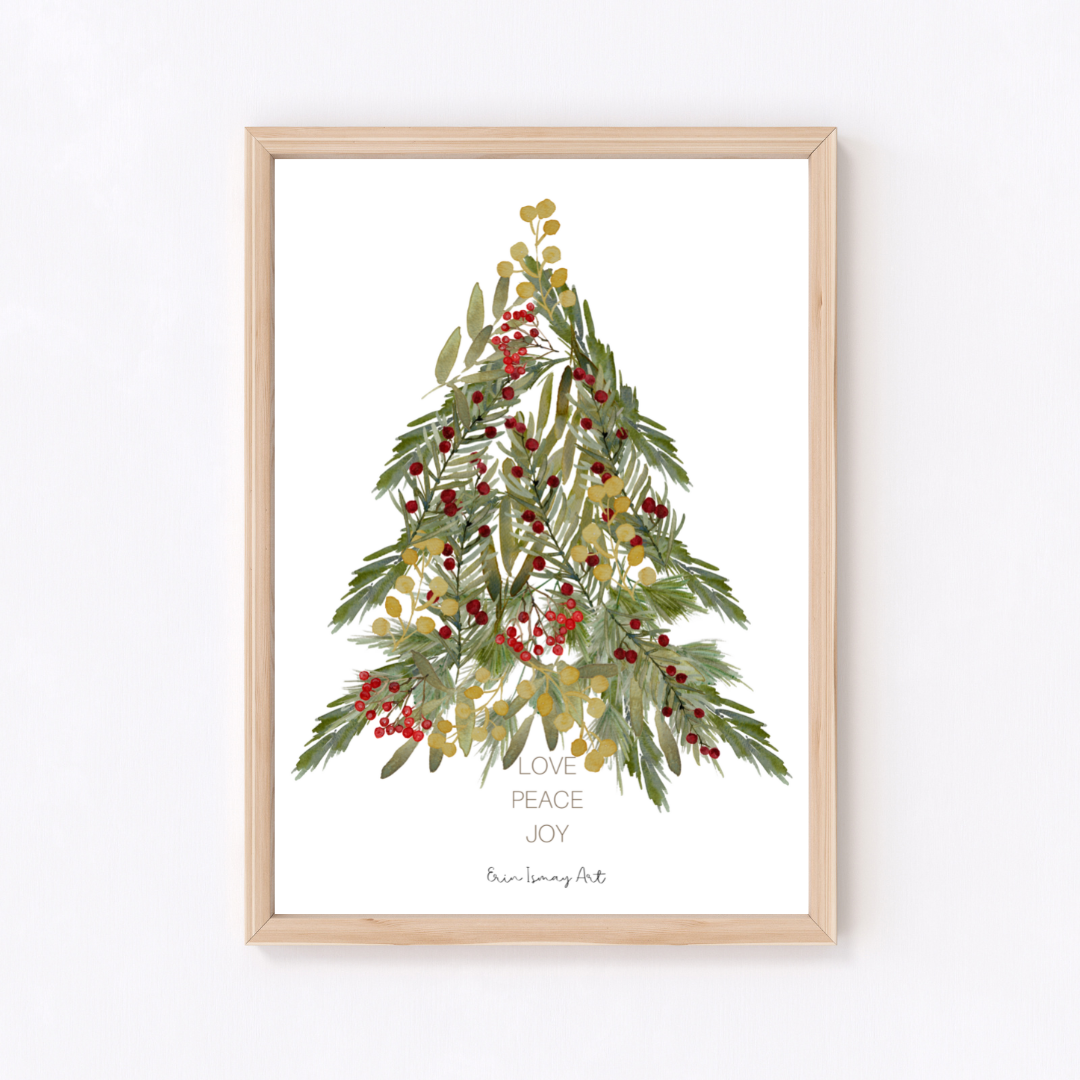 Christmas Tree Watercolour Print