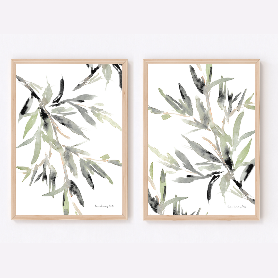 Abstract Greenery - 2 Piece Set
