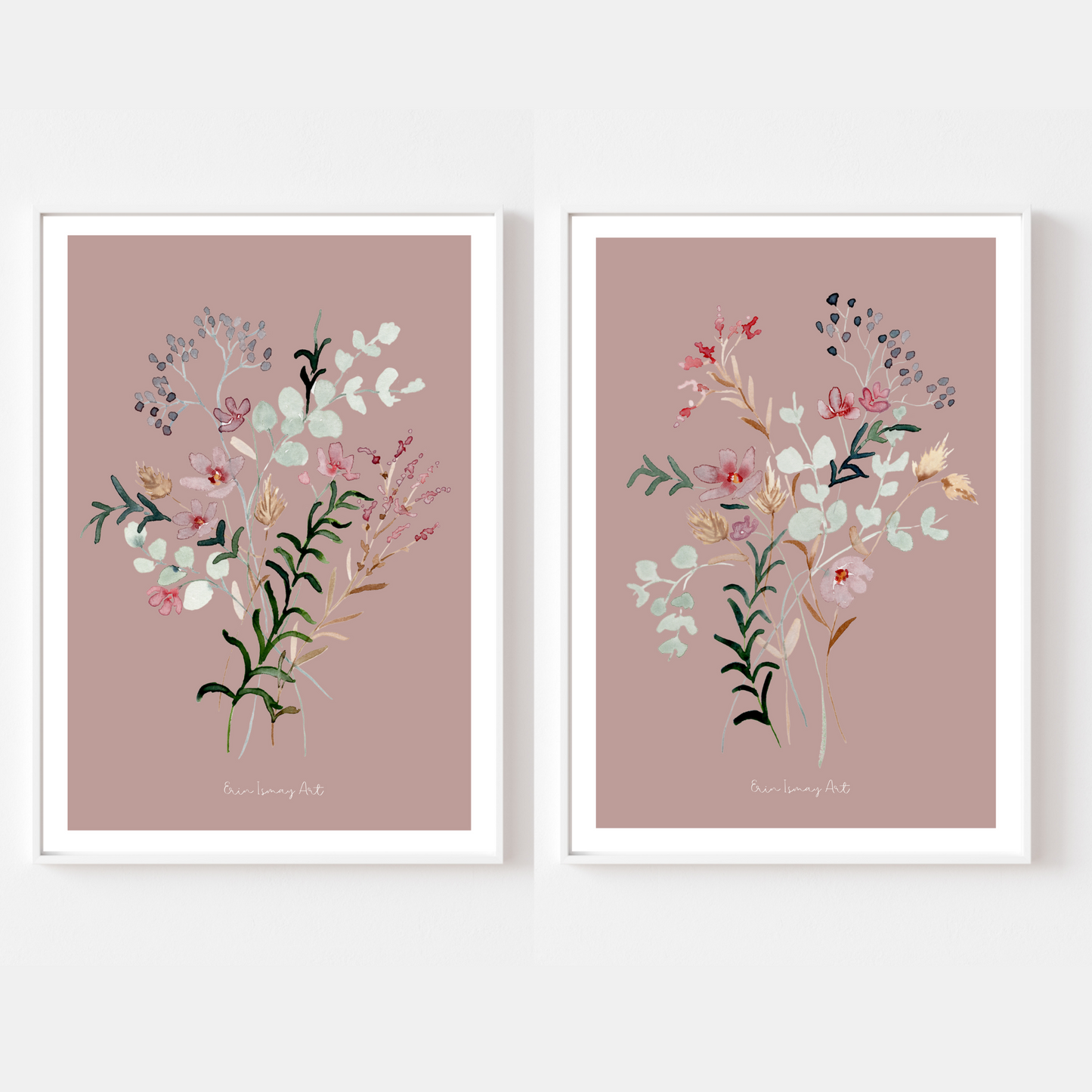 Delicate Floral Watercolour Print-2 Piece Set