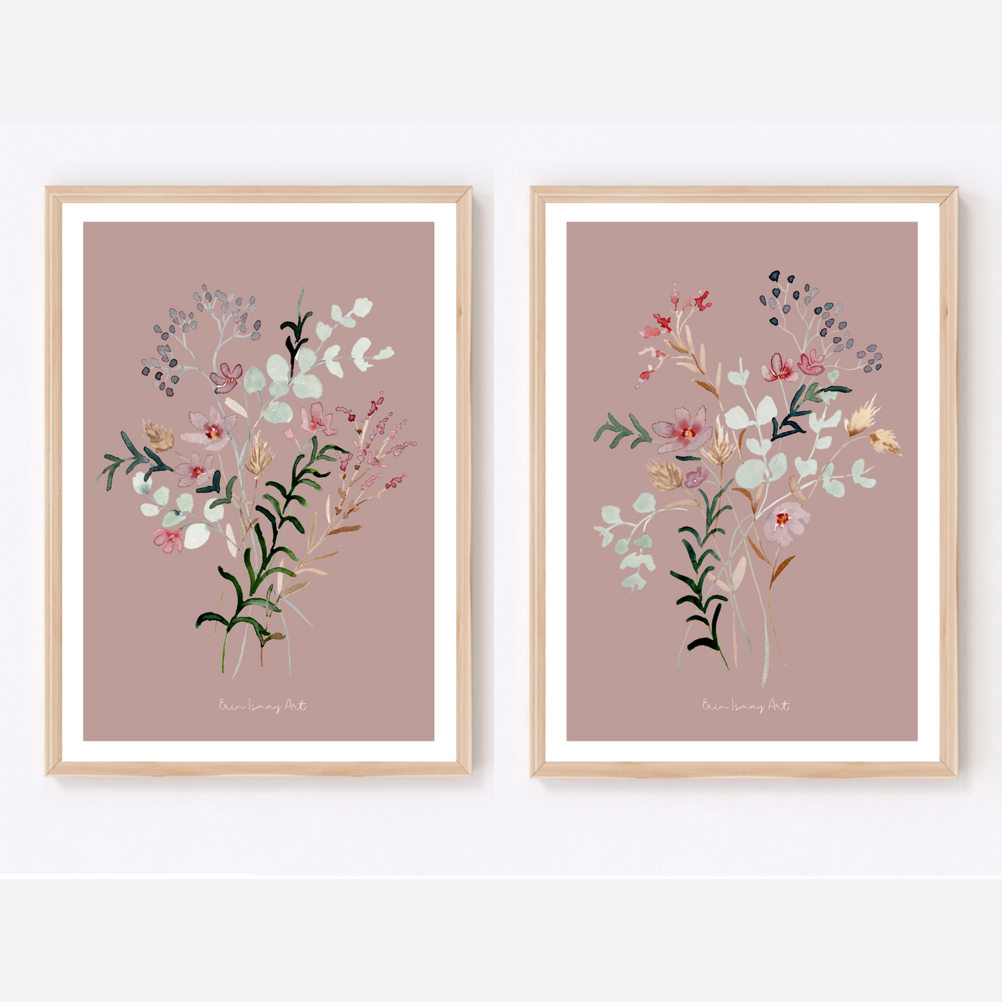 Delicate Floral Watercolour Print-2 Piece Set