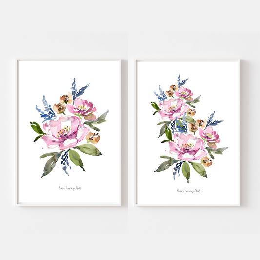Spring Posie Watercolour Print-2 Piece Set