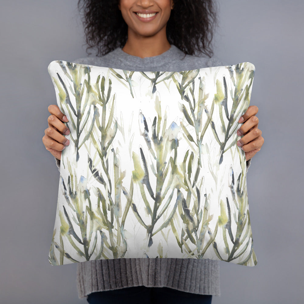 Green Leaves Throw Cushion