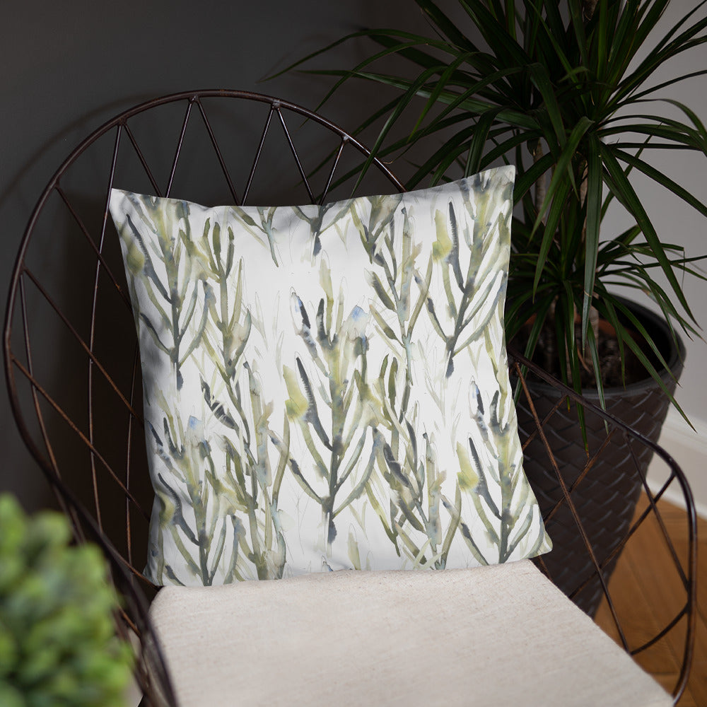 Green Leaves Throw Cushion