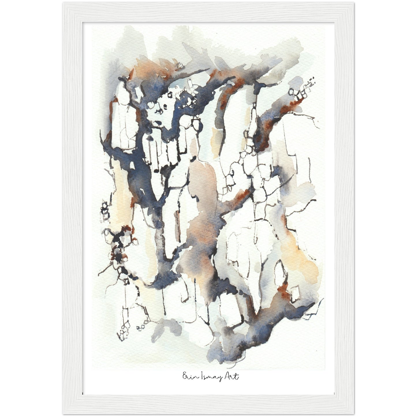 Abstract Cliff Watercolour Print